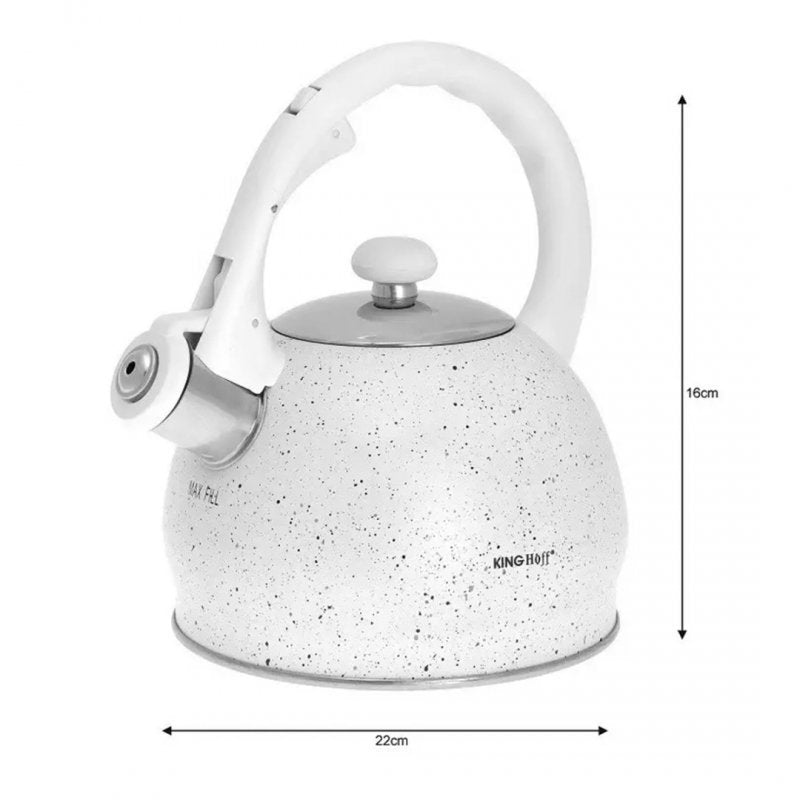 Kinghoff KH-1404 Bollitore con fischietto in marmo da 2 litri