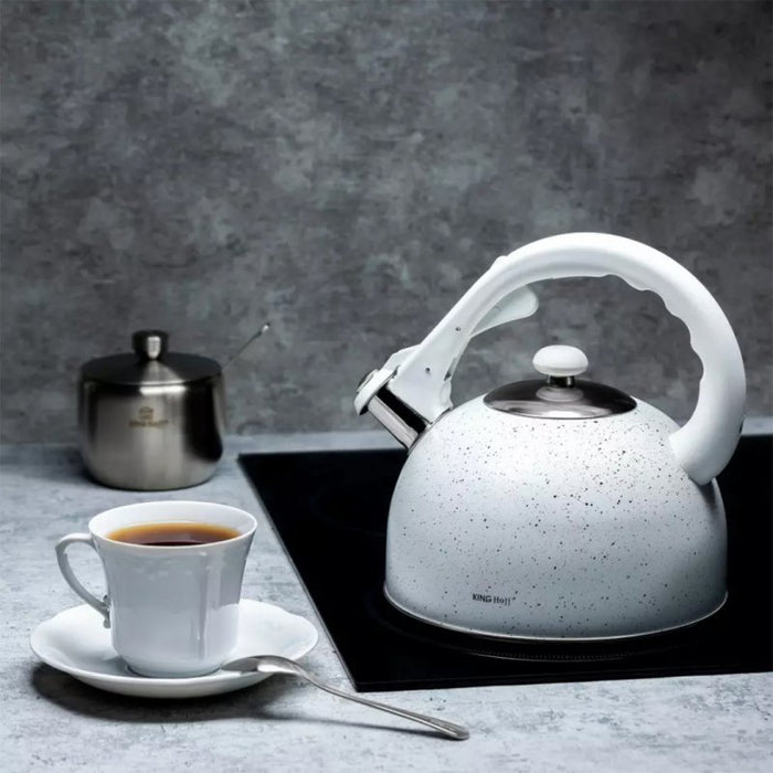 Kinghoff KH-1407 Bollitore con fischietto in marmo da 2,6 l