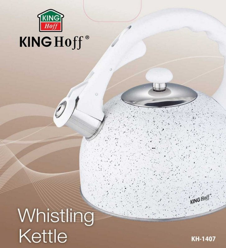 Kinghoff KH-1407 Bollitore con fischietto in marmo da 2,6 l