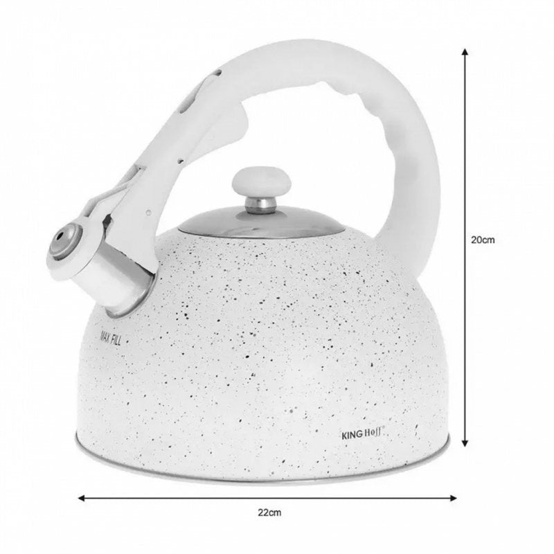 Kinghoff KH-1407 Bollitore con fischietto in marmo da 2,6 l
