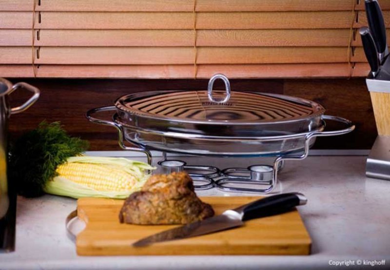 Scaldavivande in vetro resistente al calore Kinghoff KH-1411 con coperchio