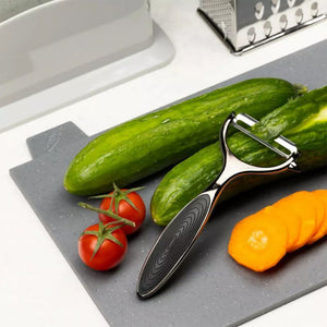 Kinghoff KH-1468 Pelapatate in acciaio grafite con impugnatura ergonomica