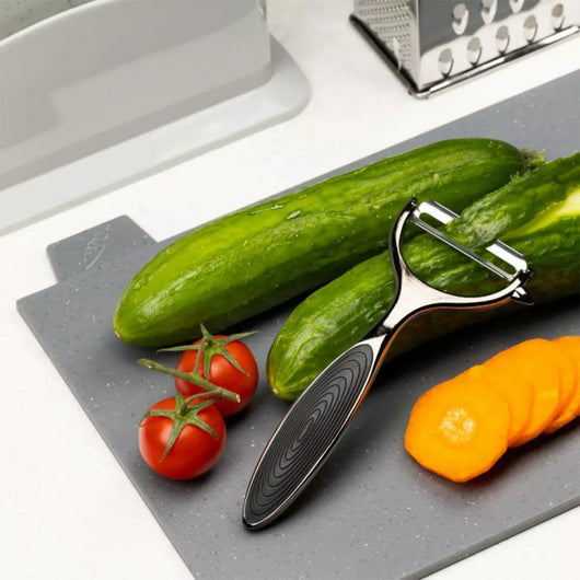 Kinghoff KH-1468 Pelapatate in acciaio grafite con impugnatura ergonomica