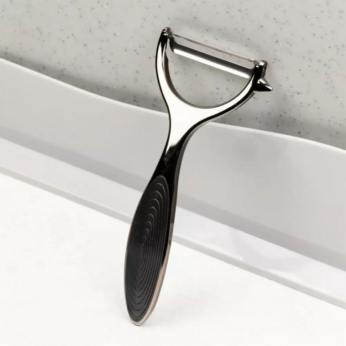 Kinghoff KH-1468 Pelapatate in acciaio grafite con impugnatura ergonomica