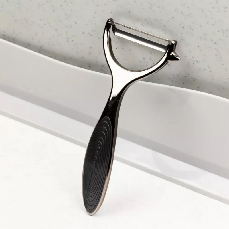 Kinghoff KH-1468 Pelapatate in acciaio grafite con impugnatura ergonomica