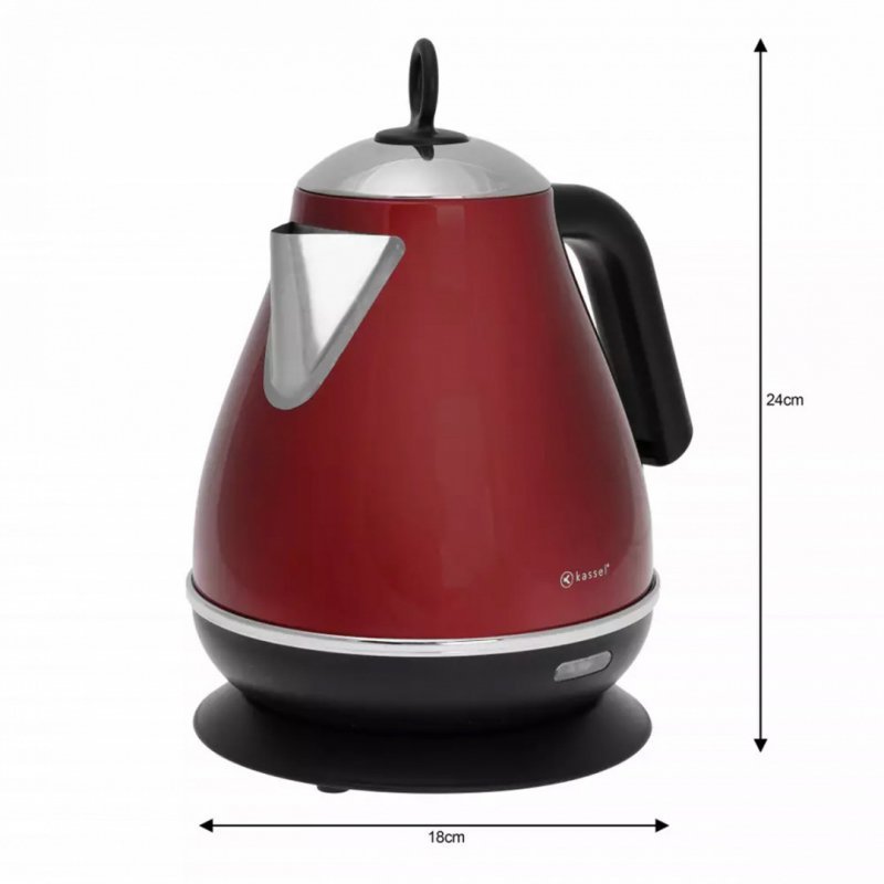 Bollitore elettrico Kassel 93224 da 1,7 l in acciaio inox, design ergonomico