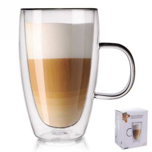 Orion 430ML Vetro termico in borosilicato a doppia parete per Latte