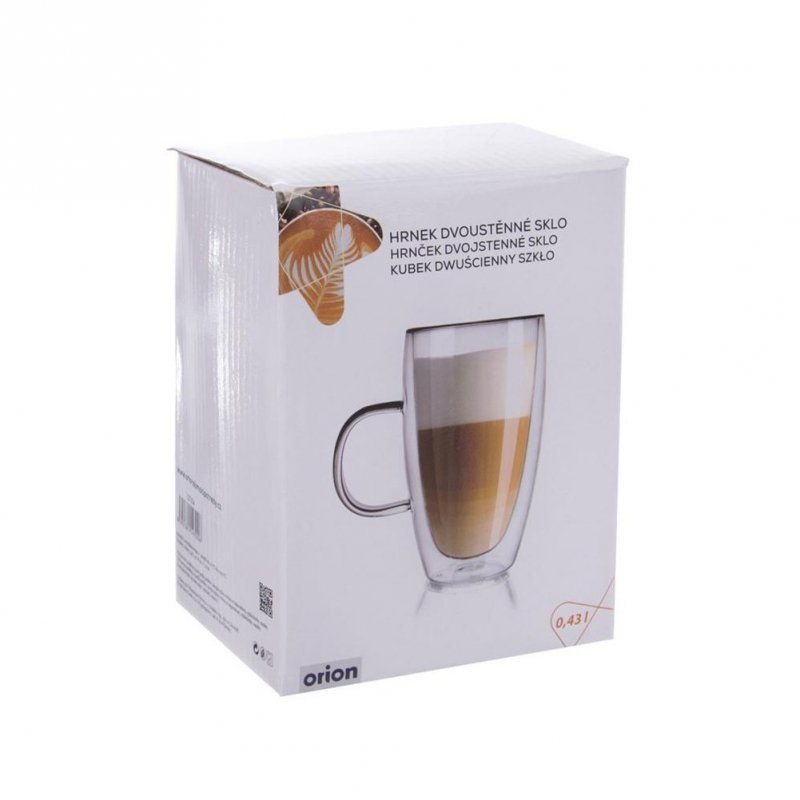 Orion 430ML Vetro termico in borosilicato a doppia parete per Latte