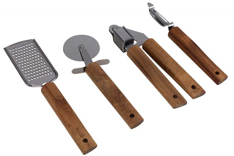 Set di utensili da cucina in legno Husla, 4 pezzi - Utensili da cucina in legno di acacia