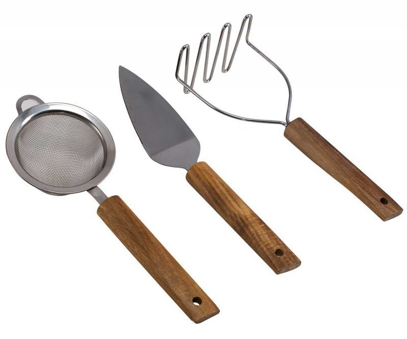 Set di utensili da cucina in legno Husla, 3 pezzi - Utensili da cucina in legno di acacia