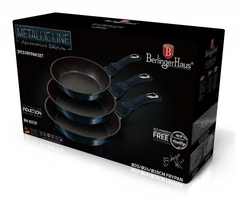 Berlinger haus BH-6177 Set di 3 padelle in granito - Pentole antiaderenti