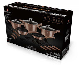 Berlinger haus BH-6161 Set di pentole in granito oro rosa 17 pezzi