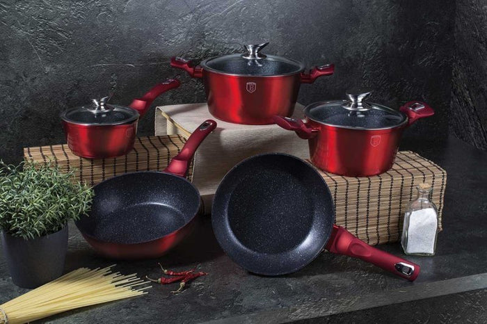 Berlinger haus BH-6162 Set di pentole in granito bordeaux 17 pezzi