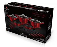 Berlinger haus BH-6162 Set di pentole in granito bordeaux 17 pezzi