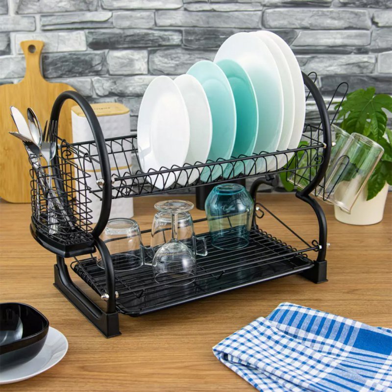 Scolapiatti Kinghoff KH-1500 con portaposate e vassoio