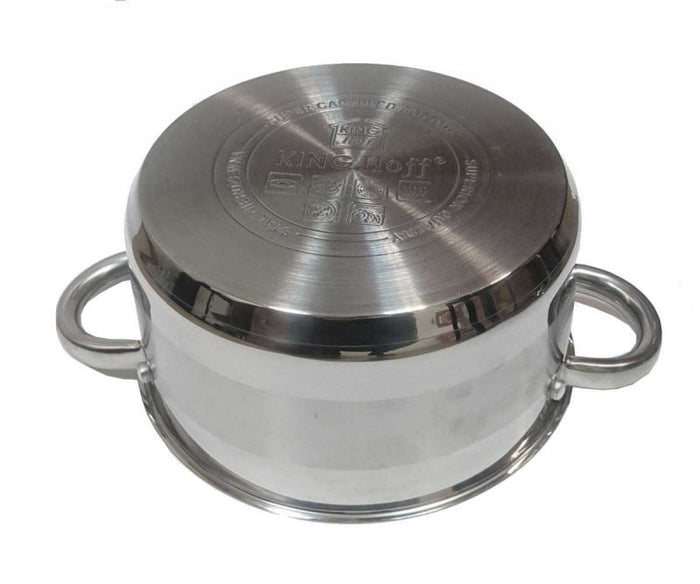Kinghoff KH-4327 Pentola moderna in acciaio inox con coperchio in vetro 16 cm