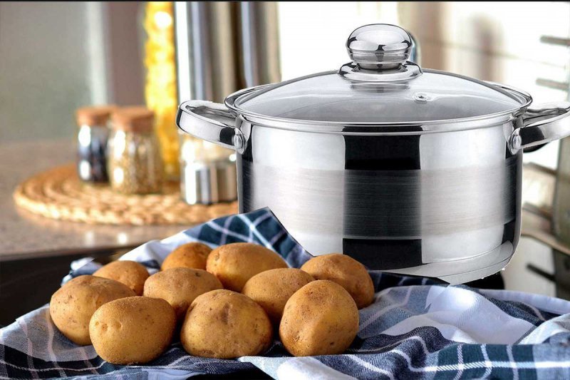 Kinghoff KH-4327 Pentola moderna in acciaio inox con coperchio in vetro 16 cm