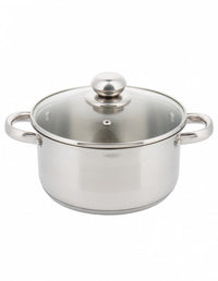 Kinghoff KH-4327 Pentola moderna in acciaio inox con coperchio in vetro 16 cm