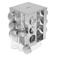 Kinghoff KH-4008 Porta spezie girevole in acciaio inox con 12 contenitori
