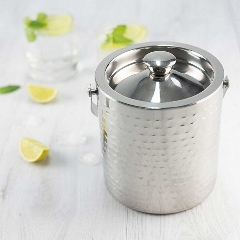 Secchiello per ghiaccio in acciaio inossidabile Kinghoff KH-1503 con coperchio e maniglia