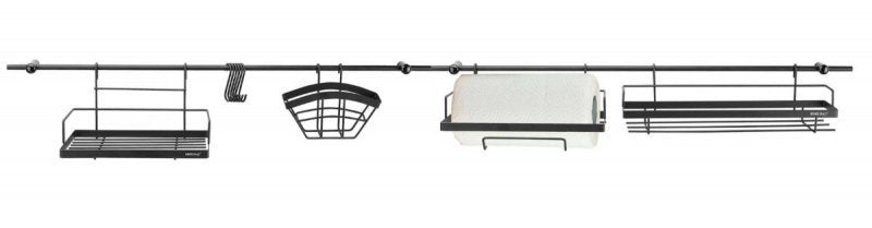 Kinghoff KH-1498 Set di 16 barre da cucina con portasciugamani e ganci