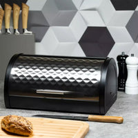 Klausberg KB-7454 Moderno portapane in metallo con coperchio a diamante