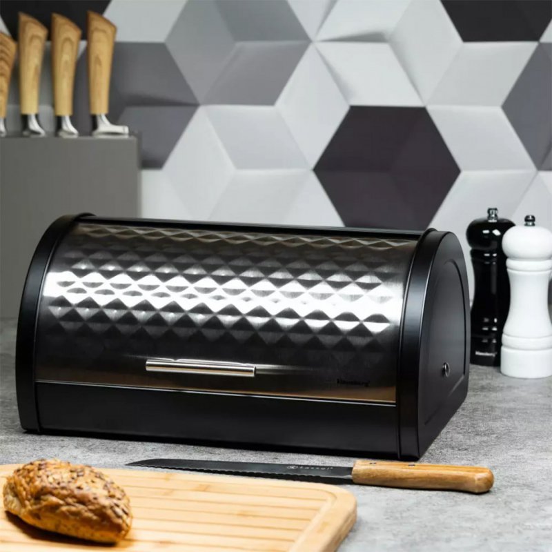 Klausberg KB-7454 Moderno portapane in metallo con coperchio a diamante