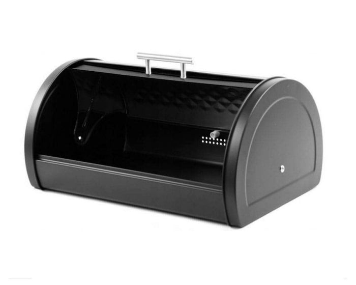 Klausberg KB-7453 Moderno portapane in metallo nero con coperchio a diamante