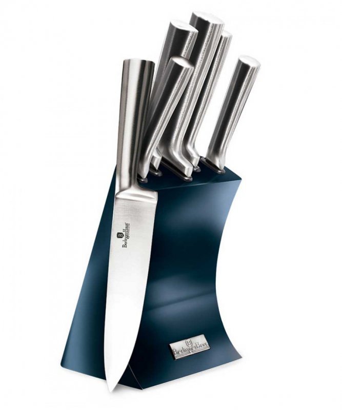 Berlinger haus BH-2452 Set di coltelli metallizzati color acquamarina con supporto