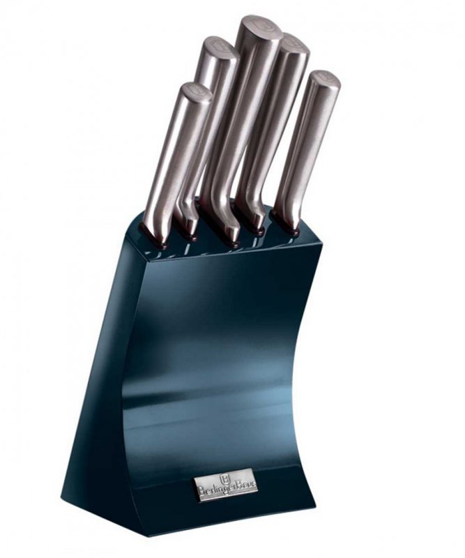 Berlinger haus BH-2452 Set di coltelli metallizzati color acquamarina con supporto