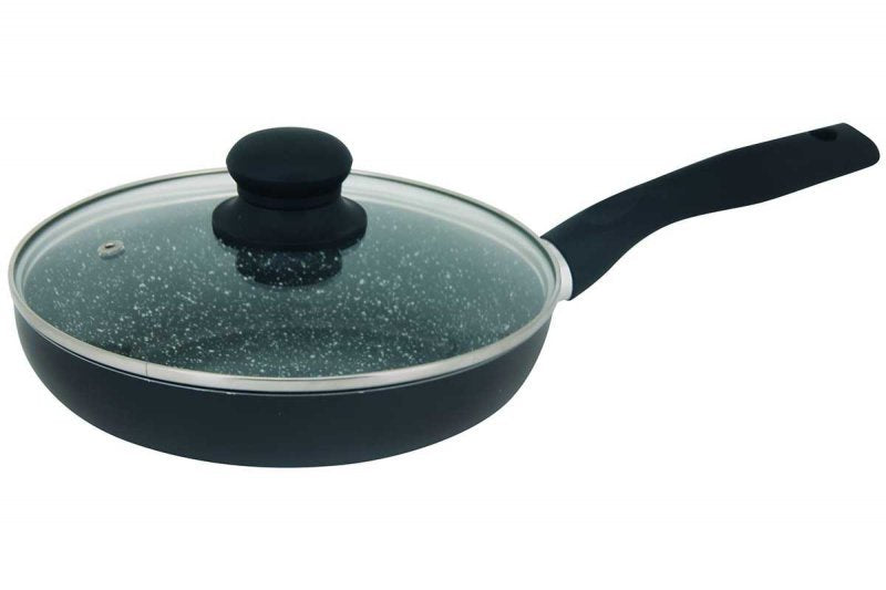 Kinghoff KH-3959 Padella antiaderente in marmo da 28 cm con coperchio in vetro