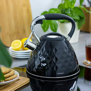 Klausberg KB-7455 Bollitore con fischietto in acciaio inossidabile da 2,7 l con manico Cool-Touch