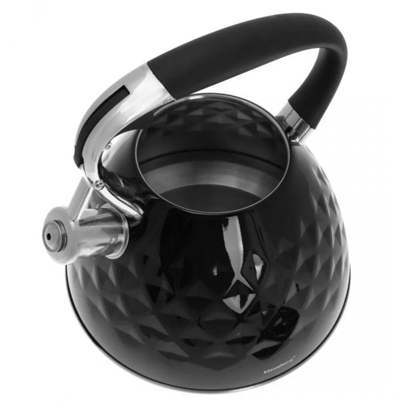 Klausberg KB-7455 Bollitore con fischietto in acciaio inossidabile da 2,7 l con manico Cool-Touch