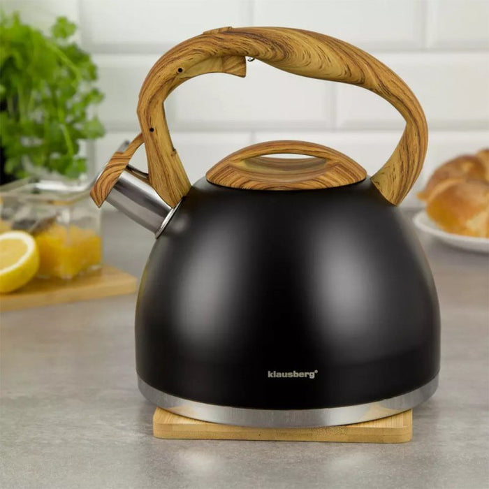 Klausberg KB-7450 Bollitore in acciaio inox con fischio da 3 litri per tutti i fornelli
