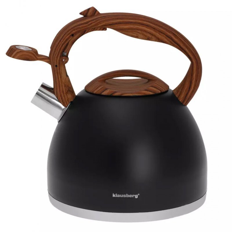 Klausberg KB-7450 Bollitore in acciaio inox con fischio da 3 litri per tutti i fornelli