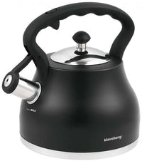 Klausberg KB-7448 Bollitore a fischio in acciaio inossidabile nero opaco da 2,7 l
