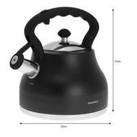 Klausberg KB-7448 Bollitore a fischio in acciaio inossidabile nero opaco da 2,7 l