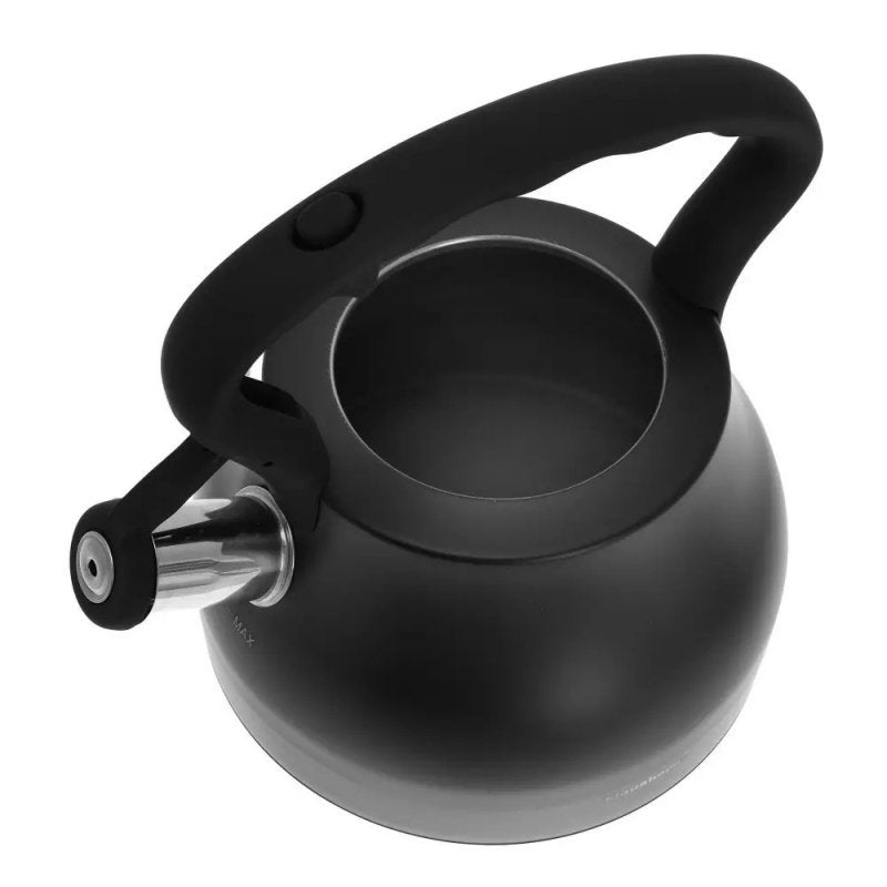 Klausberg KB-7448 Bollitore a fischio in acciaio inossidabile nero opaco da 2,7 l