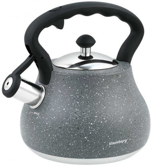 Klausberg KB-7447 Bollitore con fischietto grigio marmo 2,7 l in acciaio inossidabile