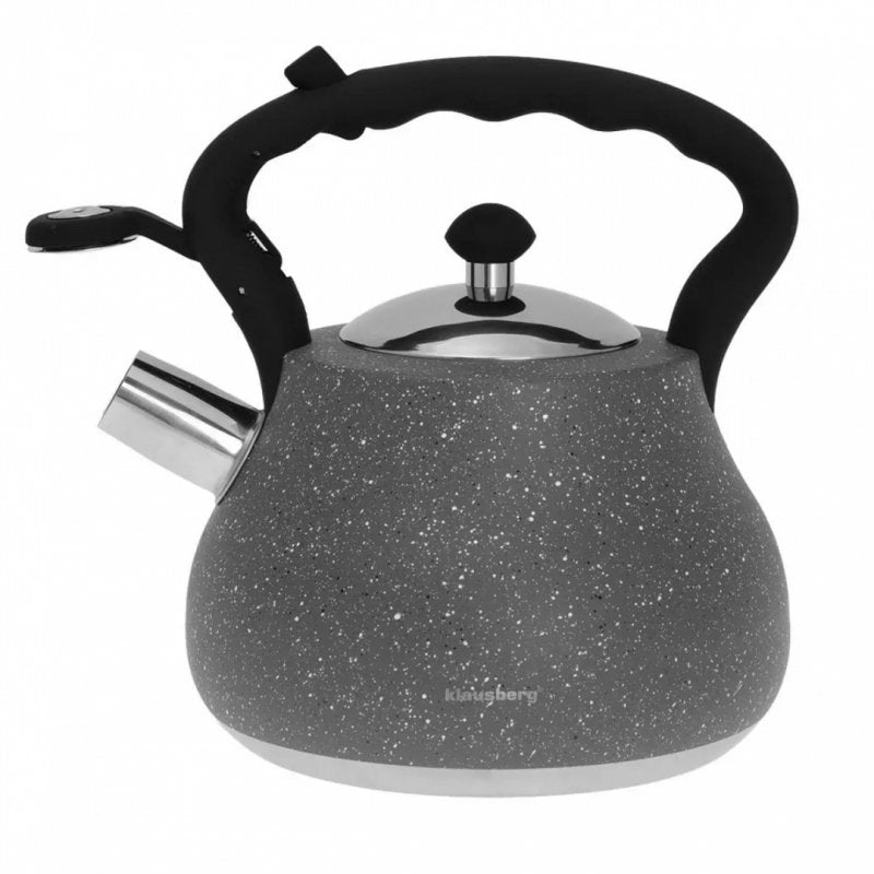 Klausberg KB-7447 Bollitore con fischietto grigio marmo 2,7 l in acciaio inossidabile
