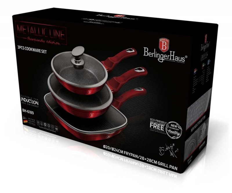 Berlinger haus BH-6189 Set di padelle in granito - Pentole di alta qualità