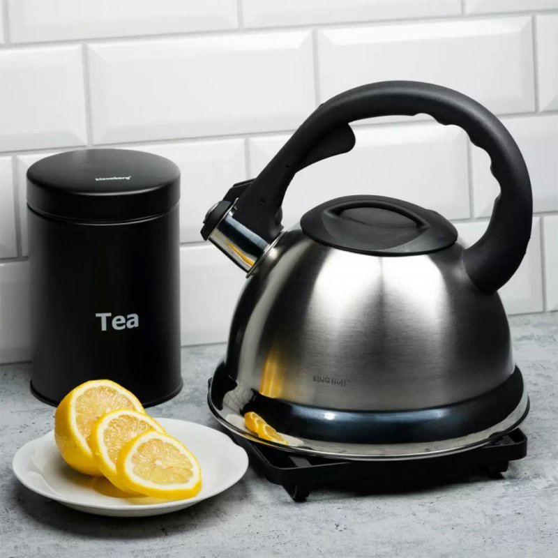 Kinghoff KH-3244 Bollitore in acciaio con fischietto da 3 litri