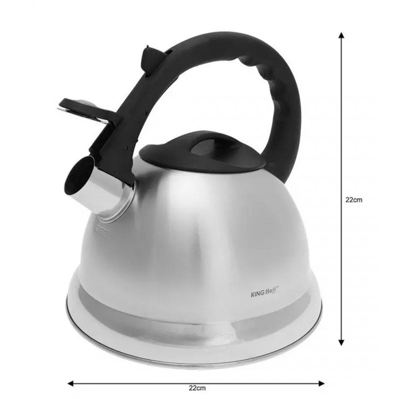 Kinghoff KH-3244 Bollitore in acciaio con fischietto da 3 litri