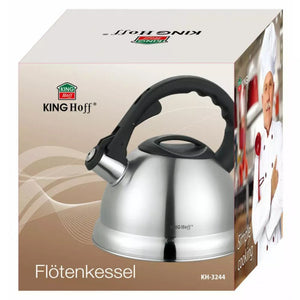 Kinghoff KH-3244 Bollitore in acciaio con fischietto da 3 litri