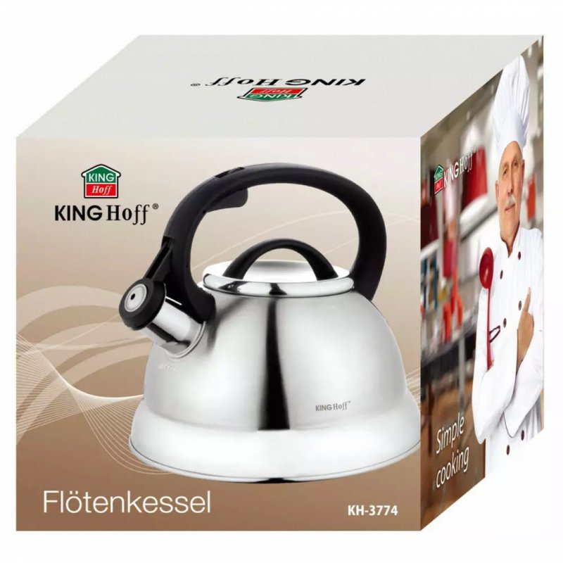 Bollitore con fischietto in acciaio inossidabile Kinghoff KH-3774 da 2,3 l