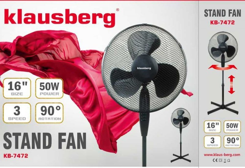 Ventilatore da pavimento regolabile con oscillazione Klausberg KB-7472