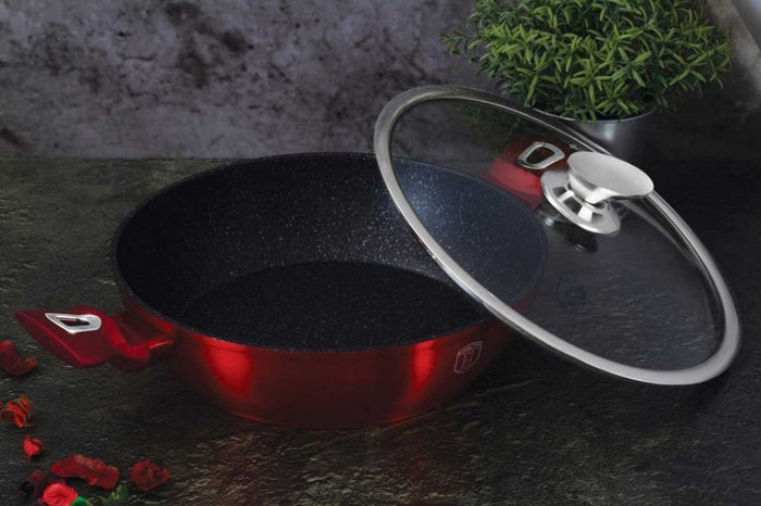 Berlinger haus BH-1263 Vaso rivestito in granito rosso metallizzato da 28 cm