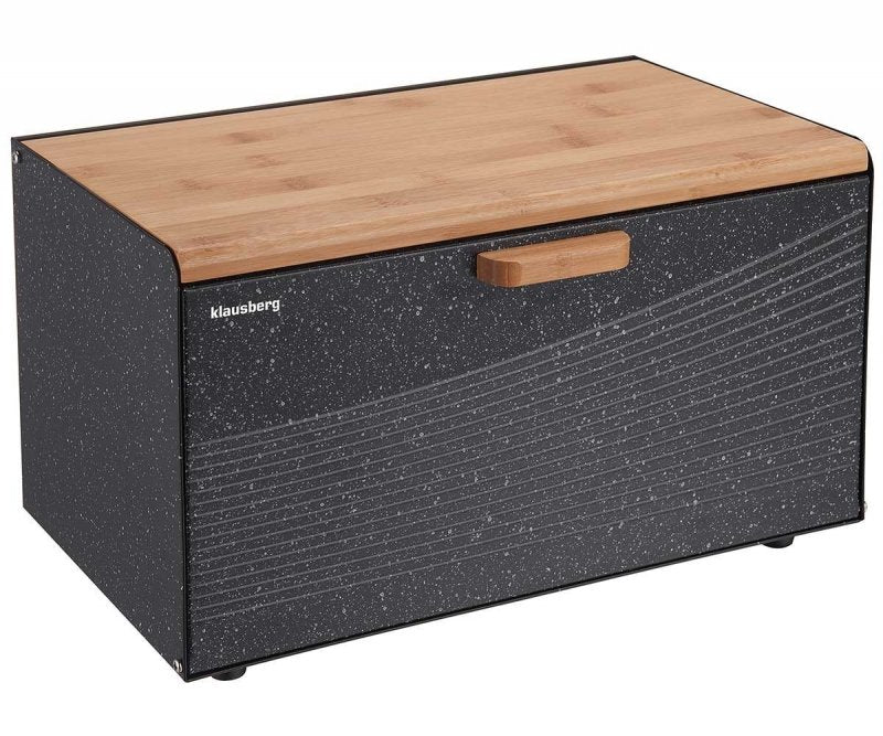 Klausberg KB-7464 Portapane in acciaio e legno dal design moderno