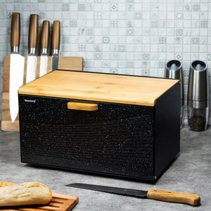 Klausberg KB-7464 Portapane in acciaio e legno dal design moderno