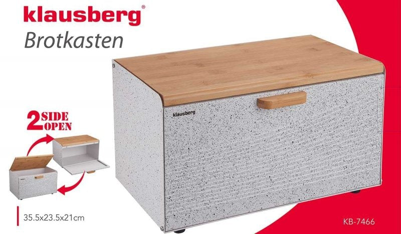 Klausberg KB-7466 Portapane bifacciale in acciaio e legno